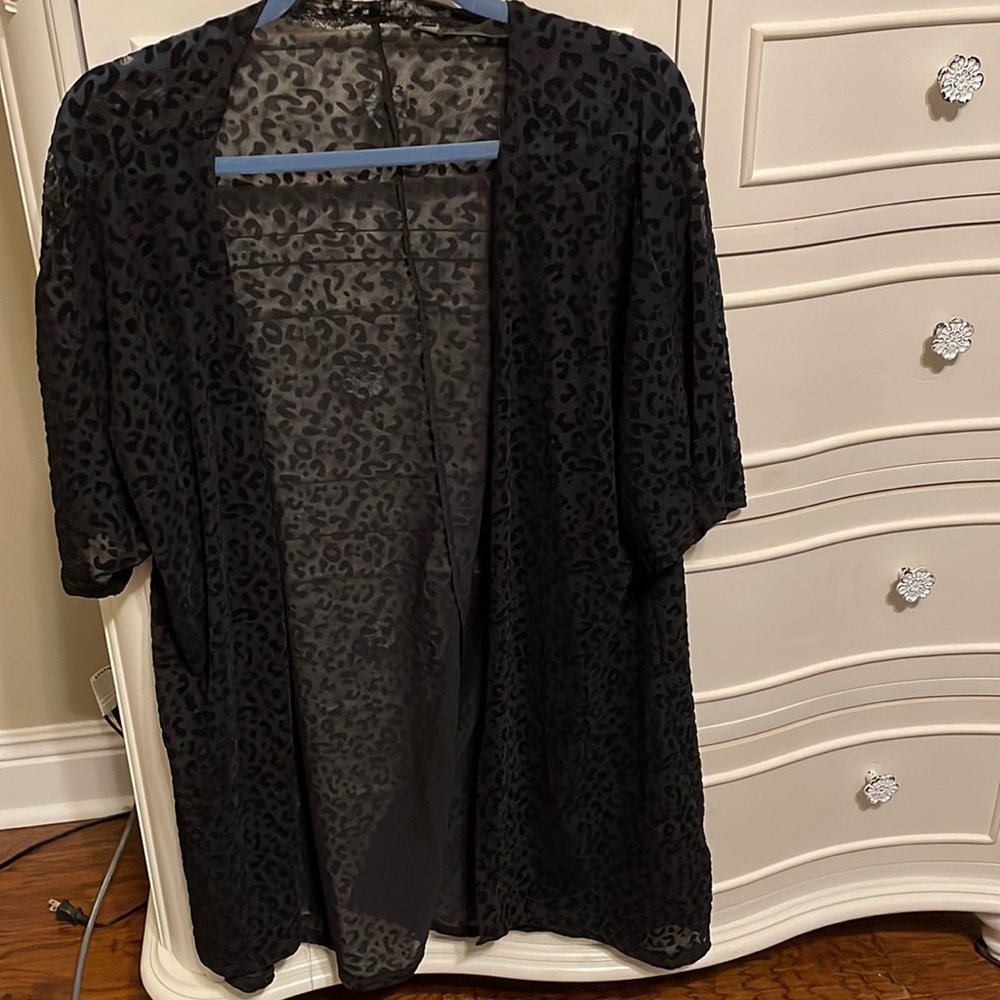 Black leopard coverup or tunic
